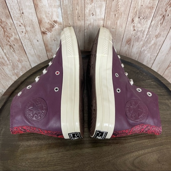 Converse CTAS High Top Leather Sneaker Dark Sangria Size 8 Women - Picture 7 of 9
